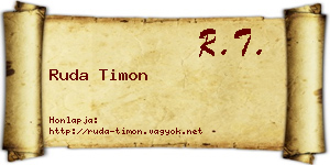 Ruda Timon névjegykártya